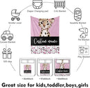 Custom Nursery Crib Bedding Set: Personalized Name 4 Piece Pink Leopard Elephant Design Baby Crib Sets for Girls - Toddler Double Layer Blanket Set, Comfortable Crib Bed Sheets for Baby Toddlers by TinyTreasures Baby Boutique