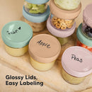 KeaBabies 12pk 4oz Glass Baby Food Containers with Lids - Leak-Proof, Microwavable Small Glass Jars, Baby Purees & Toddler Snack Storage Containers, BPA-Free, Dishwasher & Freezer Safe (Musk Dusk) by TinyTreasures Baby Boutique