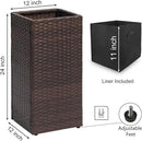 SUNNYPARK 2 Pack Tall Planters for Outdoor Plants Rattan Modern Tall Square Planter Box with Removable Liners Indoor Outdoor Porch Patio Flower Pot (12’’ x 12’’ x 24’’) by CozyNest Decor