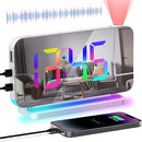 Projection Alarm Clock for Bedroom Ceiling,RGB Digital Clocks with 10 Colors RGB Night Light,Loud Alarm Clock for Heavy Sleepers,USB C Charger Port,Snooze,12/24H,Auto Dimming by TinyTreasures Baby Boutique