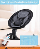 LAREX Baby Swing to Toddler Electric Infant Swing Portable for Newborn Boy Girl, 5 Sway Speeds with Remote Control, 12 Preset Melodies and Bluetooth, 0-6 Months Max 20 Lbs (2024 Model-Black) by TinyTreasures Baby Boutique