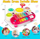 3 in 1 Musical Toys for Toddlers 1-3 Piano Xylophone Drum Set Toys for 1 2 3 Year Old Girls Birthday Music Instruments Baby Learning Developmental Sensory Toys Toddler Toys Age 1-2 2-3 by TinyTreasures Baby Boutique