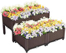 VIVOHOME 4 Packs Elevated Plastic Raised Garden Bed Planter Kit, Outdoor Planters Above Ground Flower Vegetable Standing Box for Patio Deck Porch W/Drainage Holes by GreenHaven Gardens