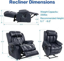 MAEVIS Power Recliner Chair, Lay Flat Sleeping Lift Chairs Recliner for Elderly with Heat and Massage,Comfy Real Breathable Leather Recliners with Dual OKIN Motor for Living Room (Blue) by CozyNest Decor