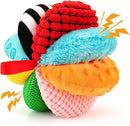 8-in-1 Sensory Balls for Infant Toddlers,Rainbow Fabric Baby Toy for Sensory Development,Montessori Toys for Babies 6-12 Months,8 Different Sensory Tactile Textures with Crinkle Rattle Squeakers by TinyTreasures Baby Boutique