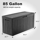 86 Gallon Outdoor Deck Box,Storage Lockable Waterproof Patio Furniture,Garden Tools,Cushions,Pool Accessories Outside Storage Resin Box(Black) by GreenHaven Gardens