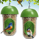 LONA Bird Feeders for Outdoors 2 Pack, Tube Birds Feeder Weatherproof with Multiple Hanging Methods, Wild Feeding Silo for Outside, 1 Port by CozyNest Decor