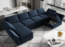 Belffin Modular Reversible Sectional Sofa U Shaped Couch with Storage Seat with Chaise Velvet Blue… by CozyNest Decor