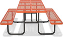 72'' Steel Rectangular Picnic Table for Outdoors, Expanded, Lifetime Picnic Table with Umbrella Hole, Heavy Duty Sturdy Commercial Picnic Tables for Garden Courtyard BBQ, Orange by GreenHaven Gardens