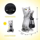 Afirst Solar Cat Statue Garden Decor, Outdoor Statue Decor with Solar Lantern Lovely Cat Figurine Patio Lawn Yard Art Ornaments Housewarming Gift by GreenHaven Gardens