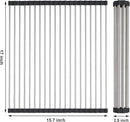 Searik Roll up Dish Drying Rack, Over The Sink Rolling Dish Drainer Rack Multipurpose Foldable Kitchen Stainless Steel Dish Rack Sink Drying Rack for Kitchen Sink Counter (17"x 15.7") by CozyNest Decor