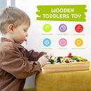 TenFans Montessori Busy Board with 8 LED Light Modes - Sensory Toys for 1-3 Year Olds & Airplane Travel, Wooden Activity Board Develops Fine Motor Skills by TinyTreasures Baby Boutique