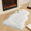 AMTOVO Faux Fur Rug, White Area Rug, Fluffy Sheepskin Rug, Fuzzy Ultra Soft 2 x 4 ft Shag Rugs for Bedroom Sofa Throw Cushion Room Decor, Sheepskin by CozyNest Decor