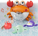 TUMAMA Baby Bath Toy,Bath Bubble Maker Machine with Music,3 Bathtub Wind-Up Toys,Crab Shower Water Toy for Toddlers Kids Boys Grils (Orange) by TinyTreasures Baby Boutique