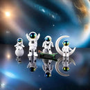 Gradient Astronaut Statues Set of 4, Spaceman Figurines Space Theme Party Nursery Home Office Decor by CozyNest Decor