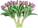 15pcs Artificial Tulips Flowers, Fake Tulips Real Touch, Faux Latex Bouquets, for Party Wedding Home Room Decoration (Purple) by CozyNest Decor