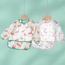 5 Pack Long Sleeve Bib,Baby Toddler Waterproof Sleeved Bib for 6-30 Months Reusable with Catch-all Pocket by TinyTreasures Baby Boutique