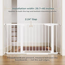 Cumbor 2 Pack 29.7-46" Baby Gate for Stairs, Mom's Choice Awards Winner-Auto Close Dog Gate for doorways, Easy Install Pressure Mounted Pet Gates indoor, Easy Walk Thru Wide Safety Gate for Dog, White by TinyTreasures Baby Boutique