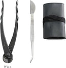 Wazakura Made in Japan 5PCS Bonsai Tool Kit with Roll Bag: Yasugi Steel Twig Bonsai Scissors, Concave Branch Cutter, Knob Cutter, Wire Cutter, Tweezers - 5 Tools Twig Schissor Set with Case… by GreenHaven Gardens