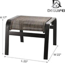 Patio Footstools Outdoor Foot Rest Aluminum Ottomans Samll Seat Wicker Furniture Patio Ottoman 2 Pieces Brown by CozyNest Decor