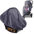 Mosquito Net for Stroller - Grey Sun Shade Protection Infant Stroller Mosquito Net and Car Seat - 2Pack Portable Bug Netting (Grey) by TinyTreasures Baby Boutique