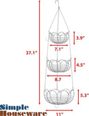 Simple Houseware Modern 3-Tier Hanging Fruit Basket, Chrome by CozyNest Decor