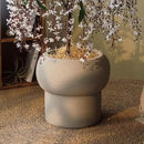 12.5" H x 14" Dia Large Concrete Planter-Heavyweight Outdoor Cement Flower Pot with Mushroom-Shaped Design for Patio, Garden, Porch, or Indoor Use-Modern Decorative Plant Container by GreenHaven Gardens