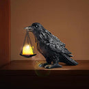 Raven Gothic Home Decor Fake Crow Light Holder Raven Lamp Tealight Candle Holder Resin Raven Statue Wearing Silver by CozyNest Decor