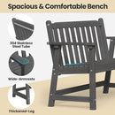 Ciokea 44" Outdoor Bench, HDPE Weatherproof Garden Bench, 2-Person Porch Benches with 550 Lbs, Waterproof Patio Benches for Outside Balcony Deck Backyard, Dark Grey by GreenHaven Gardens