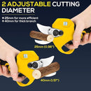 Electric Pruning Shears, Cordless Electric Scissors with 2 PCS Rechargeable 48V 2.0 Ah Batteries & 2 Blades, 1.6" Cutting Diameter Pruning Shears Garden Tool for Tree Trimming Branch Cutter(Yellow) by GreenHaven Gardens