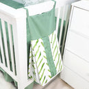 Green Leaf Crib Bedding Set, 4-Piece Baby Boy Bedding Set, Neutral Nursery Bedding Set, Fitted Crib Sheet, Crib Skirt, Baby Quilt, and Diaper Stacker, Sage by TinyTreasures Baby Boutique