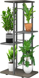 Simple Trending Plant Stand Shelf Indoor Outdoor Waterproof, 4-Tier 5 Potted Heavy Duty Metal Tall Flower Holder for Multiple Corner Display by GreenHaven Gardens