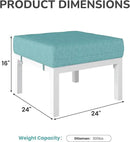 Solaste Outdoor Footstools Patio Ottoman Set of 2, Aluminum All-Weather Outdoor Footrest Seat with Removable Cushions, Patio Furniture Ottomans for Garden, Backyard, Poolside-White by CozyNest Decor