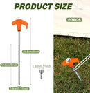 Hicarer 20 Pcs 20 Pcs 8'' Screw in Tent Stakes Heavy Duty Ground Metal Stakes for Inflatables with Hex Head Driver for Outdoor Camping Tent Inflatable Garden Decor (Orange) by CozyNest Decor