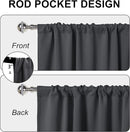 XWZO Blackout Curtains for Bedroom 63 inch Length Room Darkening Thermal Insulated Rod Pocket Curtains for Living Room with Tiebacks,Dark Grey,W42 x L63,Set of 2 by TinyTreasures Baby Boutique