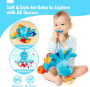 hahaland Baby Toys 0-6 Months - Car Seat Toys Octopus Toy with Pulling Cords, Squeaky, Crinkle, Rattle, Mirror, Montessori Newborn Sensory 4 Month Babies Gift Stroller Carseat Hanging Toy for Baby Gym by TinyTreasures Baby Boutique
