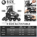 Nattork Blade Roller Skates for Boys with Light Up Wheel, Outdoor & Indoor Illuminating Black Inline Skates for Boys Little Kids Toddler Ages 5-8 4 5 6, Beginners by TinyTreasures Baby Boutique