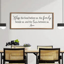 Bless the Food Before Us Sign Wall Decor 40"X15" Large Farmhouse Dining Room Wall Decor Framed Wood Rustic Home Wall Art Kitchen Hanging Decoration (Wood White) by CozyNest Decor