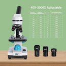 HSL Microscope for Kids,40X-2000X monocular Microscopes for Adults Students Beginner with LAD Set,Dual LED Phone Adapter Powerful Biological Microscopes for School Boys Girls Home Education Laboratory by TinyTreasures Baby Boutique