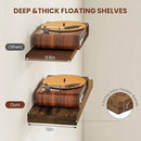 12" Deep Floating Shelves for Wall 55 Inches Long, Heavy Duty Wall Shelves for Bedroom Bathroom Kitchen Laundry Room, Farmhouse Rustic Shelves for Home Decor, 55" X 12" X 2" Set Of 2, Rustic Brown by CozyNest Decor