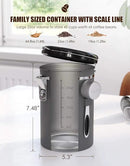 HAIOOU Airtight Coffee Canister, 16OZ Small Stainless Steel Coffee Bean Storage Container with Date Tracker, Measuring Scoop, CO2 Releasing Valves and Mini Tongs for Beans, Grounds and more - Gray by CozyNest Decor