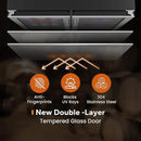 Ca'Lefort 30 Inch Wine and Beverage Refrigerator, 80 Can and 33 Bottle French Door Wine Refrigerator 36-72°F, 3 LED Wine Fridges with Glass Door, Built-in or Freestanding for Home/Kitchen (6.00 cu.ft) by CozyNest Decor
