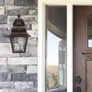 Maxxima LED Porch Lantern Outdoor Wall Light Fixture - Aged Bronze, Clear Water Glass, Photocell Sensor, 875 Lumens, 3000K Warm White, Dusk to Dawn Light Sensor, Exterior Decorative Light by GreenHaven Gardens