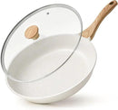 SENSARTE Nonstick Ceramic Frying Pan with Lid 8/9.5/10/11/12.5 Inch Omelet Pan Skillet, Free of Intentionally Added PFAS/PTFE Non-toxic Chef's Pan Induction Compatible Pan, Heat Resistant Handle by CozyNest Decor