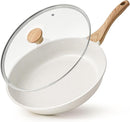 SENSARTE Nonstick Ceramic Frying Pan Skillet with Lid, 12.5 Inch Omelet Pan, Healthy Non Toxic Chefs Pan, Induction Compatible Egg Pan with Heat Resistant Handle, Free of Intentionally Added PFAS/PTFE by CozyNest Decor