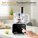 COOKLEE Food Processor, 600 Watts, 6 Functions Electric Food Chopper for Chopping, Mincing, Dicing, Shredding, Slicing, Purees & Dough with 12cup Processor Bowl, Food Chute & Pusher, Silver by TinyTreasures Baby Boutique