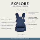 Baby Tula Explore Carriers - Breathable Baby Carrier Newborn to Toddler - Adjustable Toddler Carrier - Multiple Ergonomic Positions Front and Back - Ergonomic Fit for 7-45 lb - Mesh, Indigo by TinyTreasures Baby Boutique