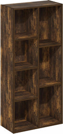 Furinno Luder 7-Cube Open Shelf Bookcase, Bookshelf, Amber Pine by TinyTreasures Baby Boutique