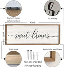 Sweet Dreams Wall Decor Above Bed 40''×15'' Master Bedroom Large Sweet Dreams Sign Farmhouse Wall Decor Guest Room Wood Rustic Framed Over Bed Wall Art Hanging Decoration (Wood White) by CozyNest Decor