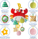 Car Seat Toy for Babies 0-6 Months, Stroller Toy with a Convenient clip, Carseat Toys Hanging Baby Accessories,Built-In Bell, Rattle,Squeaky,Mirror for infant,Babies Gift 0-3-6-12 months Boy Girl by TinyTreasures Baby Boutique